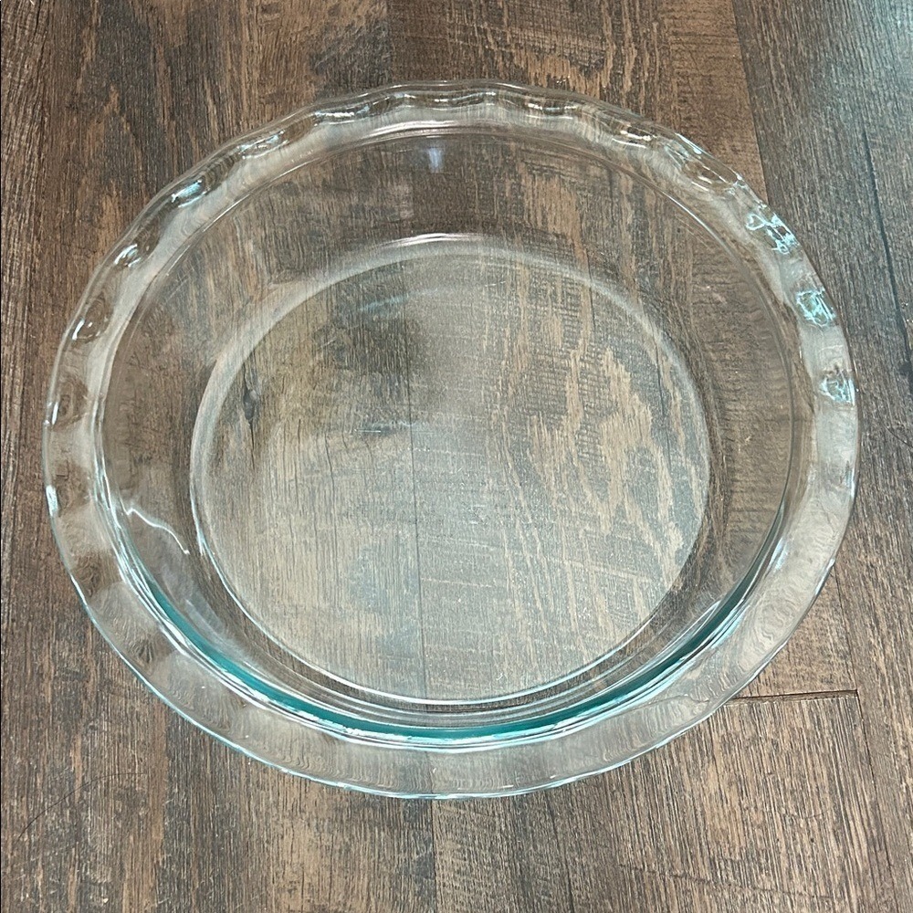 Pyrex Pie Plate Clear Glass‎ Ruffled Scalloped Edges Bakeware C209 9.5"